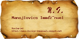 Manojlovics Immánuel névjegykártya